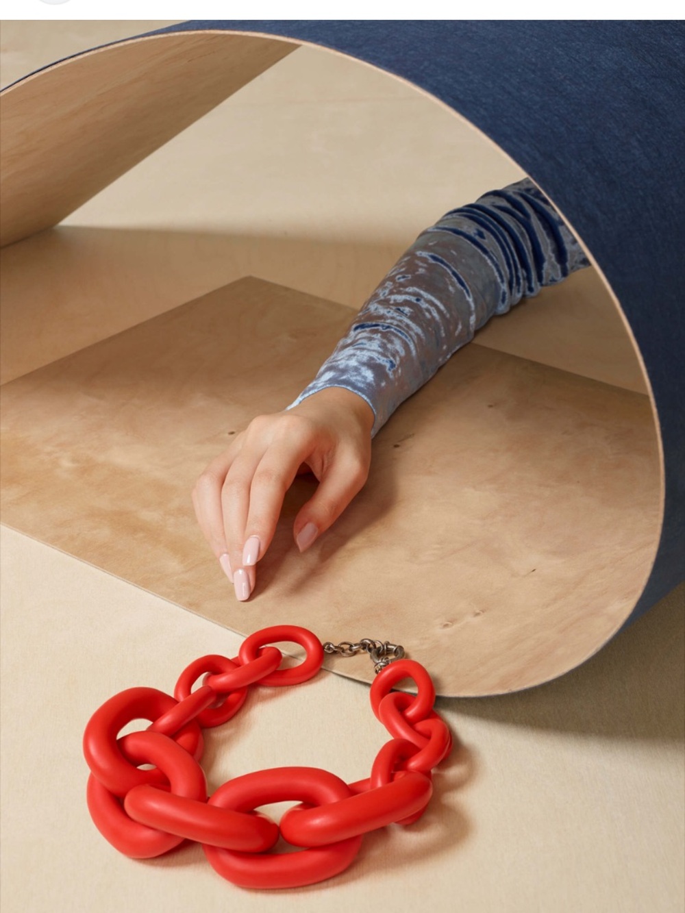 Piper Red Chunky Link Necklace